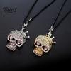 Halloween Auto Ornament Bling Skull Car Hanging Accessories, Rhinestone Head Rear Metal Charm View Mirror Charm, Gothic for Interior Decoration