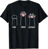 Rock Paper Scissors Hand Game Cute Paw Funny Cat T-Shirt