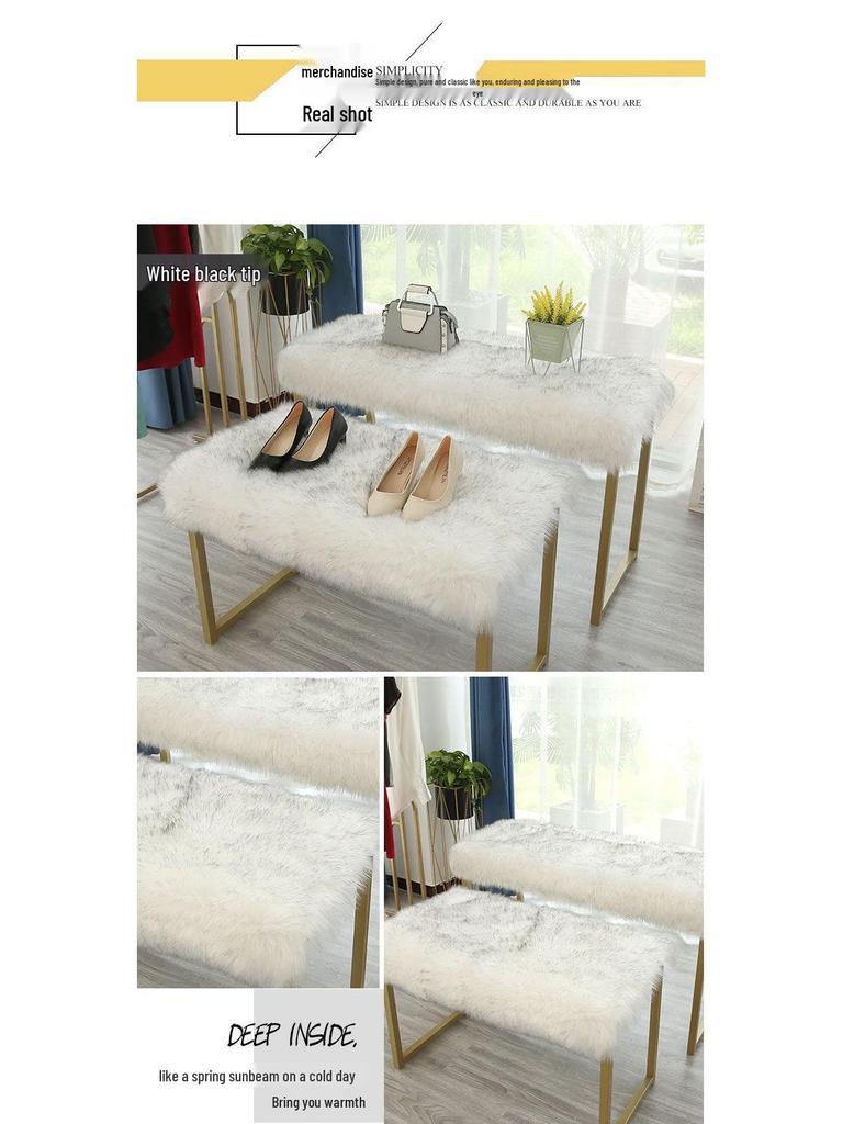 White Faux Fur Display Mat for Surfaces and Decor