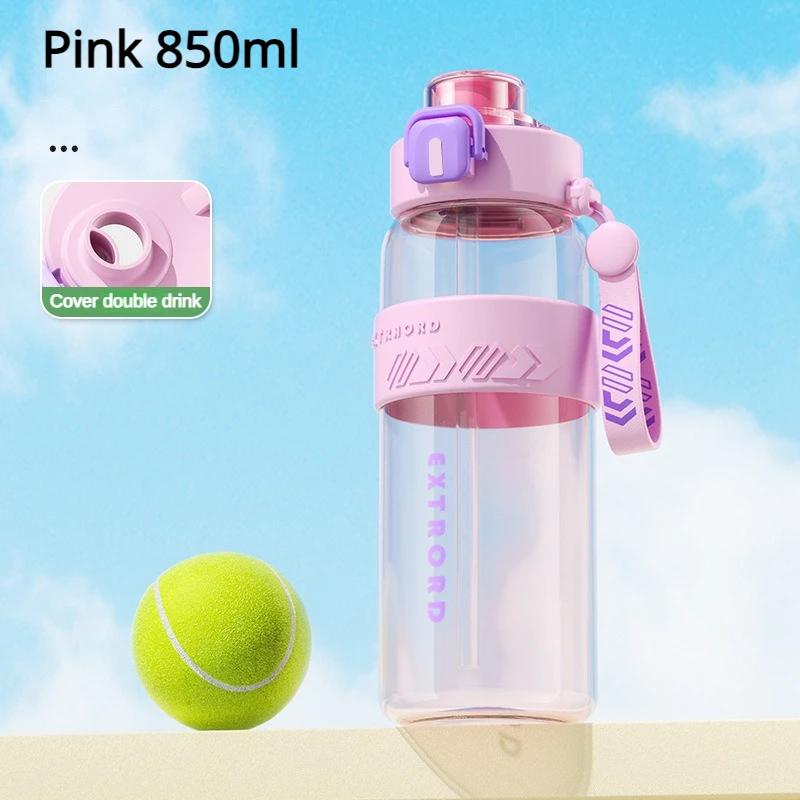850ml Liter Large Capacity Sports Water Bottle Leak Proof Scald Proof Plastic Cup Drinking Outdoor Travel Portable Fitness Jugs