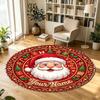 Christmas (45) Theme Circular Crystal Velvet Carpet Customized Name & Text Round Soft Floor Rug For Living Room Bedroom Decor