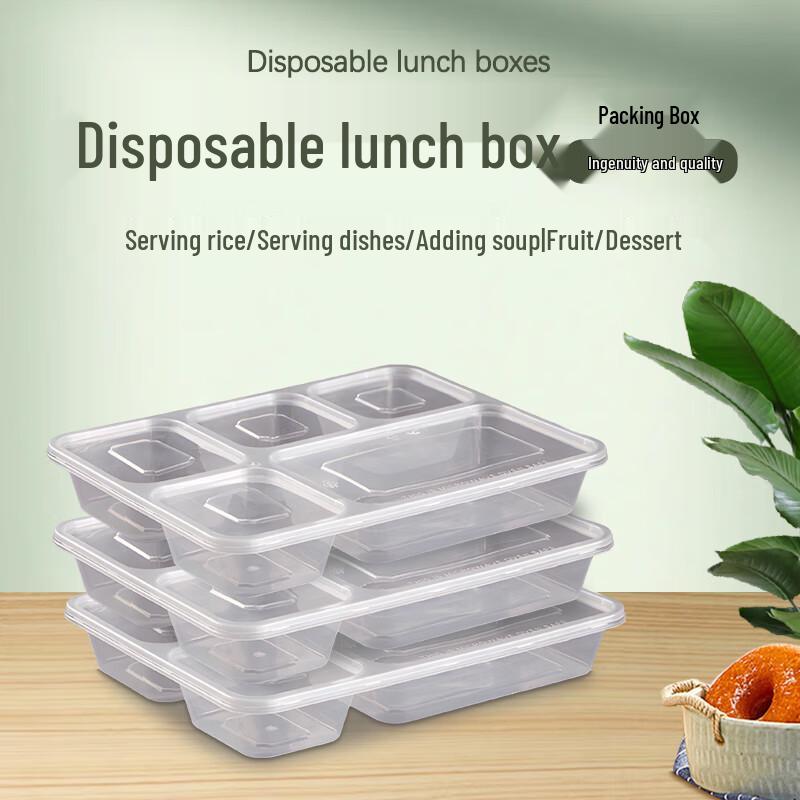 

Ronghe Disposable 5-Compartment Takeout Meal Boxes