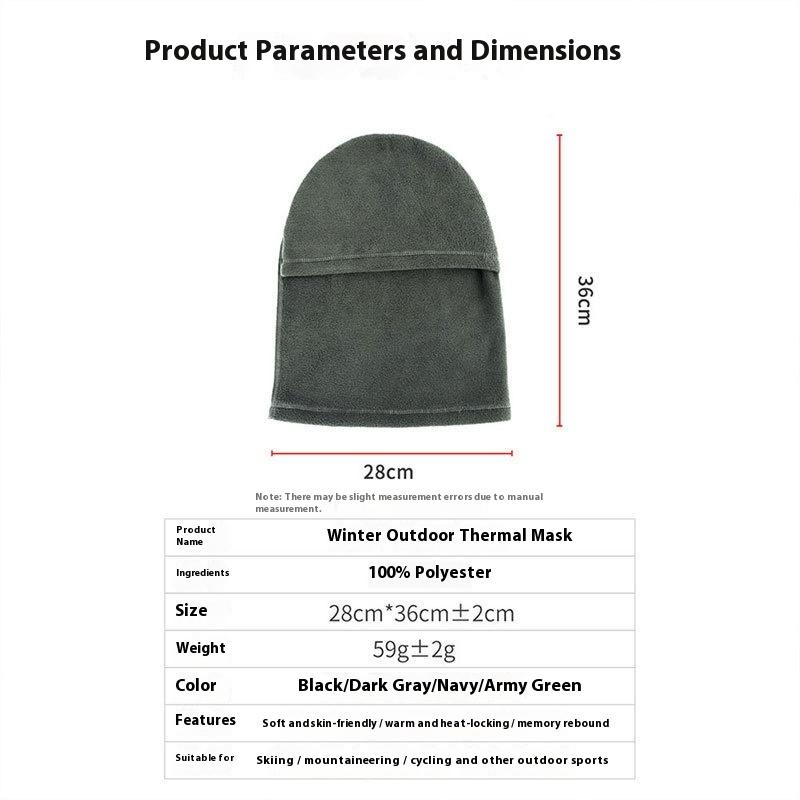 1Pair of Unisex Windproof Thermal Balaclavas, Polar-fleece Ski Mask, Ideal for Outdoor Cycling and Motorcycling in Winter