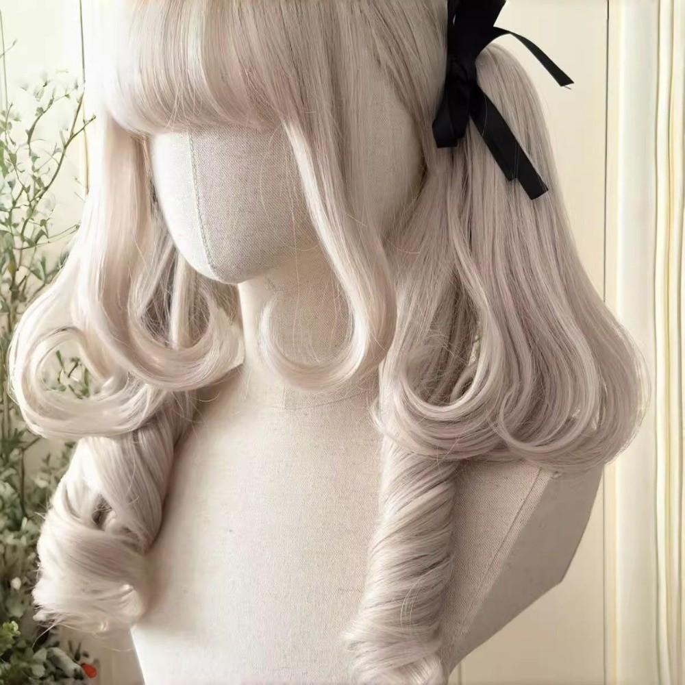 Long Curly Lolita Wig with Bangs Harajuku Roman Volume Cosplay Wig  Cosplay Party