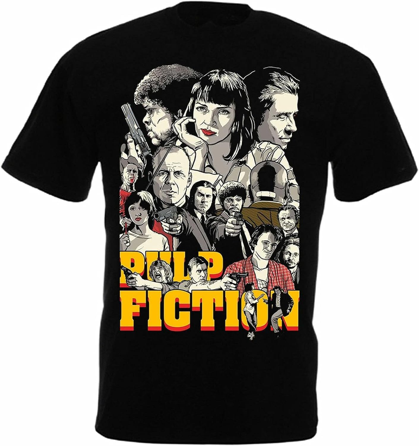 Pulp Fiction Black T Shirt Quentin Tarantino 94 John Travolta Samuel L. Jackson Black XL чёрный