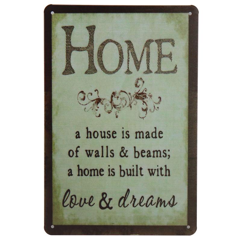 Family Welcome Sweet Home Metal Tin Sign Letter Iron Poster Flower House Metal Plaque Wall Decor Garden Cafe Plate Iron Painting
