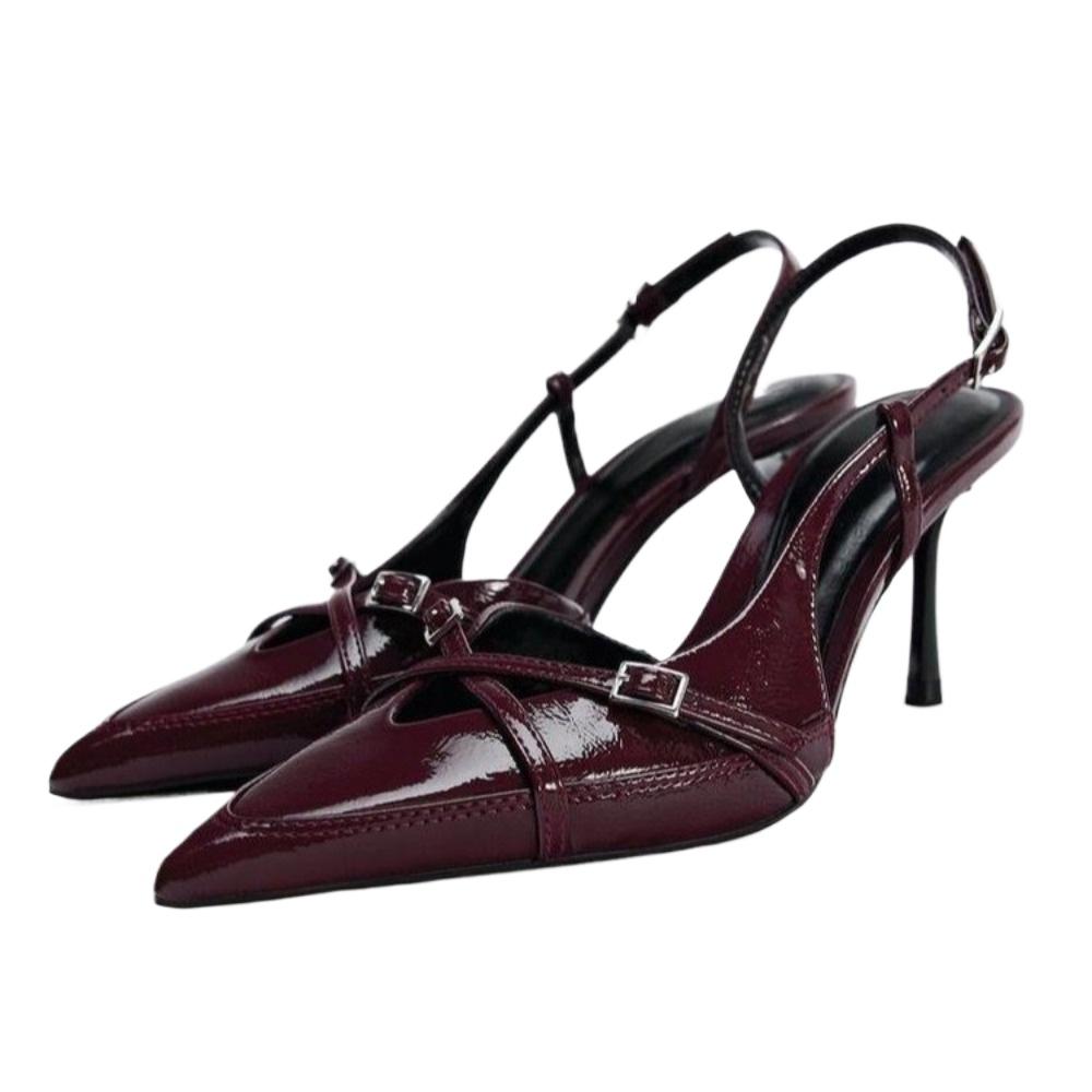 Fashion 2025 New Women's Jeans Heeled Sandals Pointed High Heel Office Lady Shoes Beautiful Women High Heels Shoes Sandalias Mujer