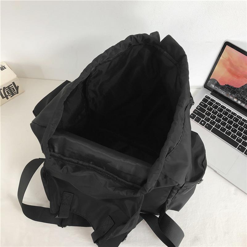Large capacity tooling style high school student schoolbag men's new fashion casual solid color backpack