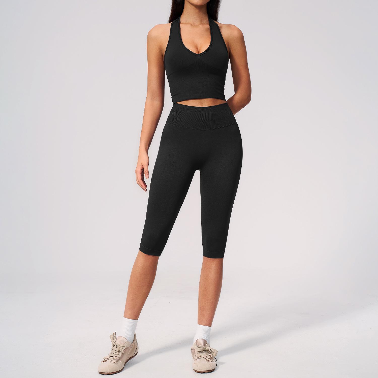Dare to Show Seamless Ribbed High Elastic Butt Lifting Tummy Control Fitness Wear for Women L