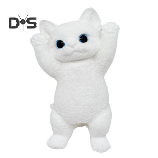 

Велика симуляція Cat Squeeze Toy Тривога Зняття стресу Black White Kitten Pinch Сенсорна іграшка Kids Adult Soft TPR Stress Ball Animal Fidget Toy білий