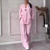 2026 European & American Women's Casual Cotton Linen Set - Comfortable Loose Top & Wide-Leg Pants