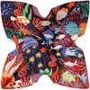 Silk Scarf Women Large Shawls Dream Underwater World Stoles Square Bandana Luxury Kerchief Hijab Scarf Female Foulards 130CM
