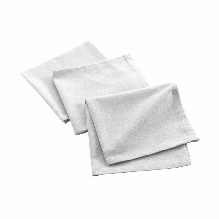 Lot de 3 Serviettes de Table "Mistral" 40x40cm Blanc