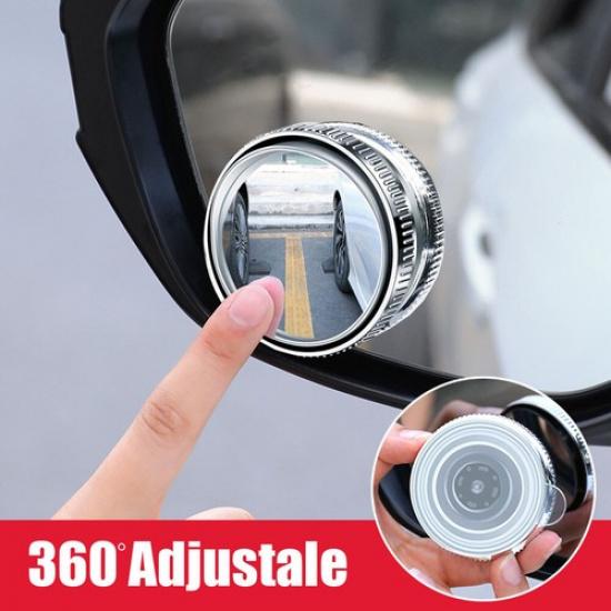 2x Car Reversing Rearview Mirror 360° Rotating Blind Spot Mirror Suction Cup