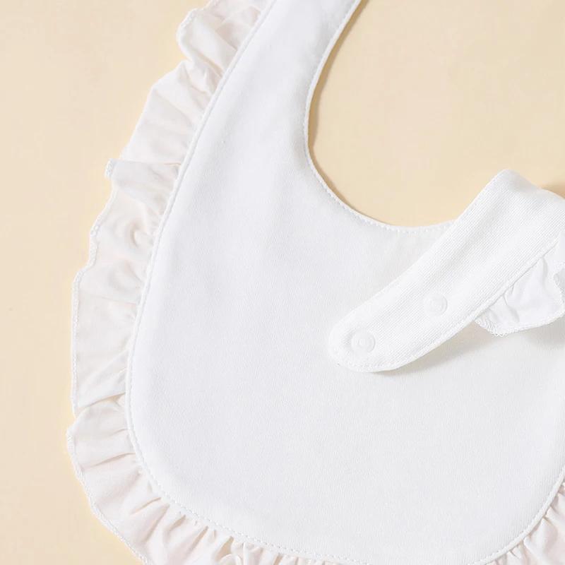 3 ks Dětský bryndák pro holčičky 100% bavlna Měkký komfort Krajka Bílá Jednoduchost 0-2 roky