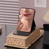 High-Definition Portable Rectangular Makeup Mirror with Folding Round Corners