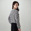 SOFSIL 2026 Spring Elegant Black White Stripe Silk Shirt