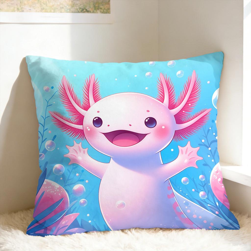 Cute Axolotl Pillow Cover Morden Pillow Case For Sofa Home Decor Custom Pillowcases Gift