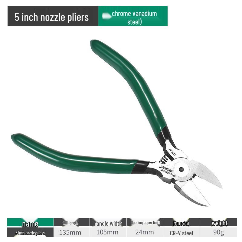 6-Inch Industrial Diagonal Cutting Pliers for Electronics and Models - Offset Jaw Design