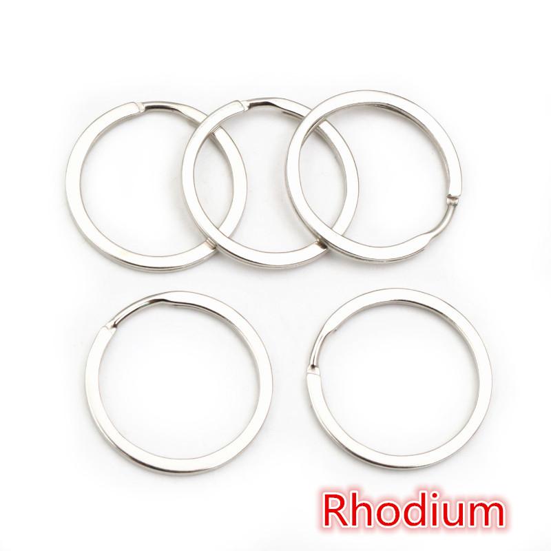 20Pcs 25 28 30mm Gold Silver Plated Key Ring Llaveros Clasp Findings Key Chain Split Ring Plated Key Ring For Jewelry Making