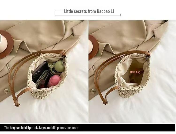 Women's 2025 Fashion Straw Tassel Crossbody Bag - Versatile Woven Beach Shoulder Bag