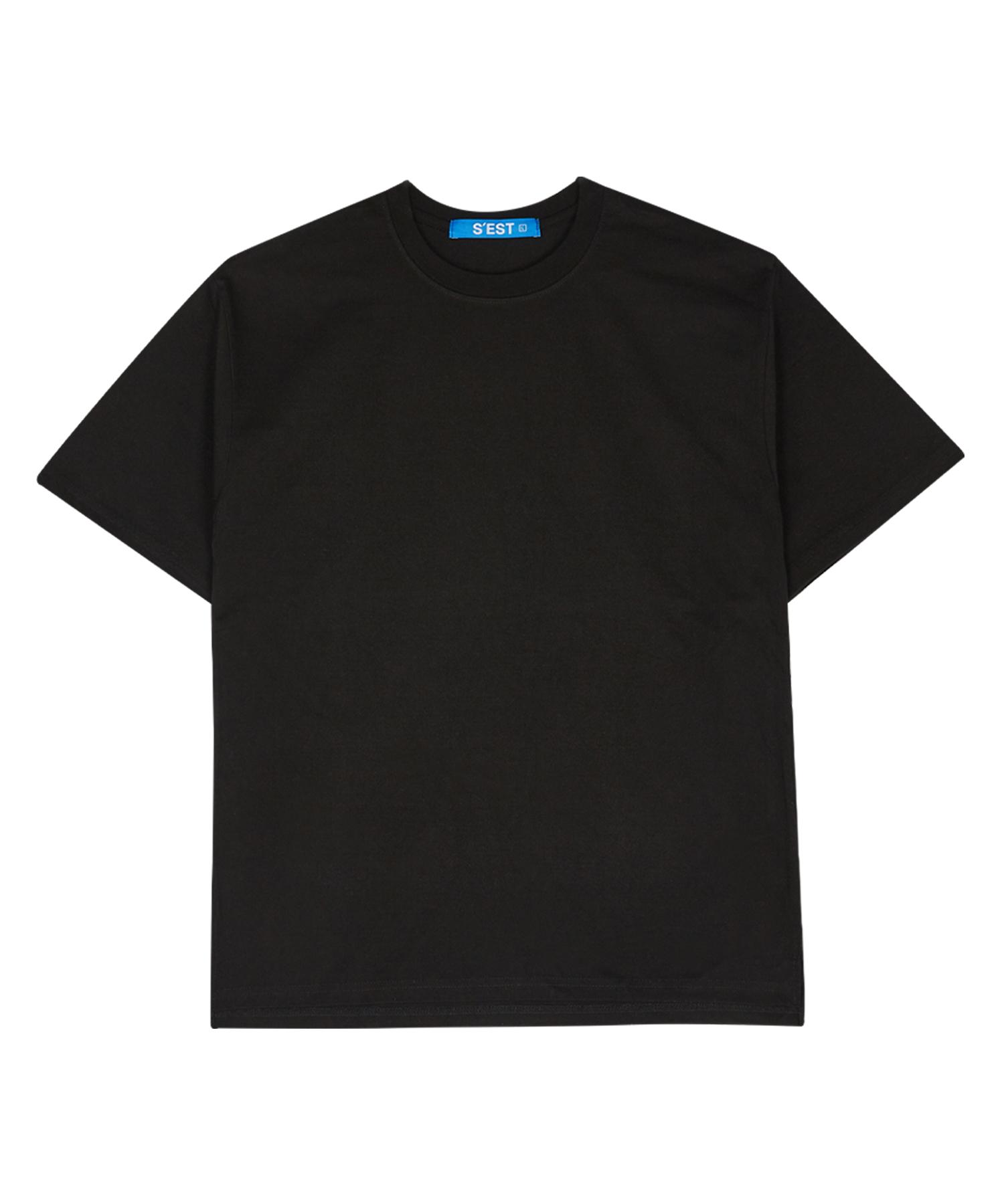 Siest Layered Side Slit Short Sleeve T-Shirt - Black Black/M