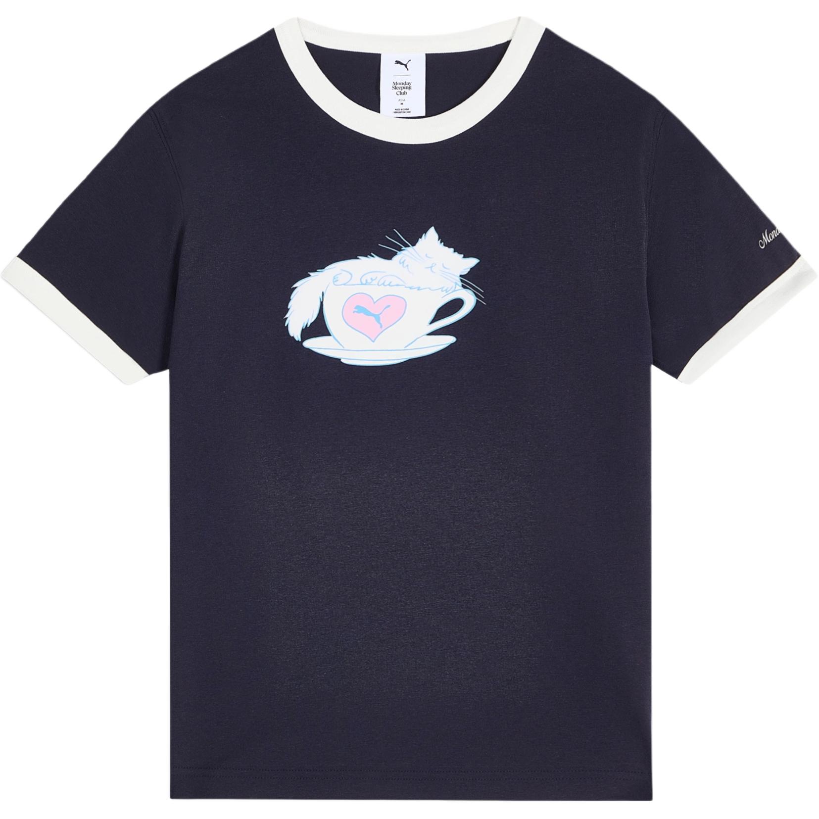 Puma Soft Comfortable Cool Cartoon Round Neck Pullover Short Sleeve T-Shirt Women Tops 638988-16 M