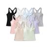 Women's Padded Racerback Tank Top: High Elasticity, Trendy, Perfect for Sports & Fitness.