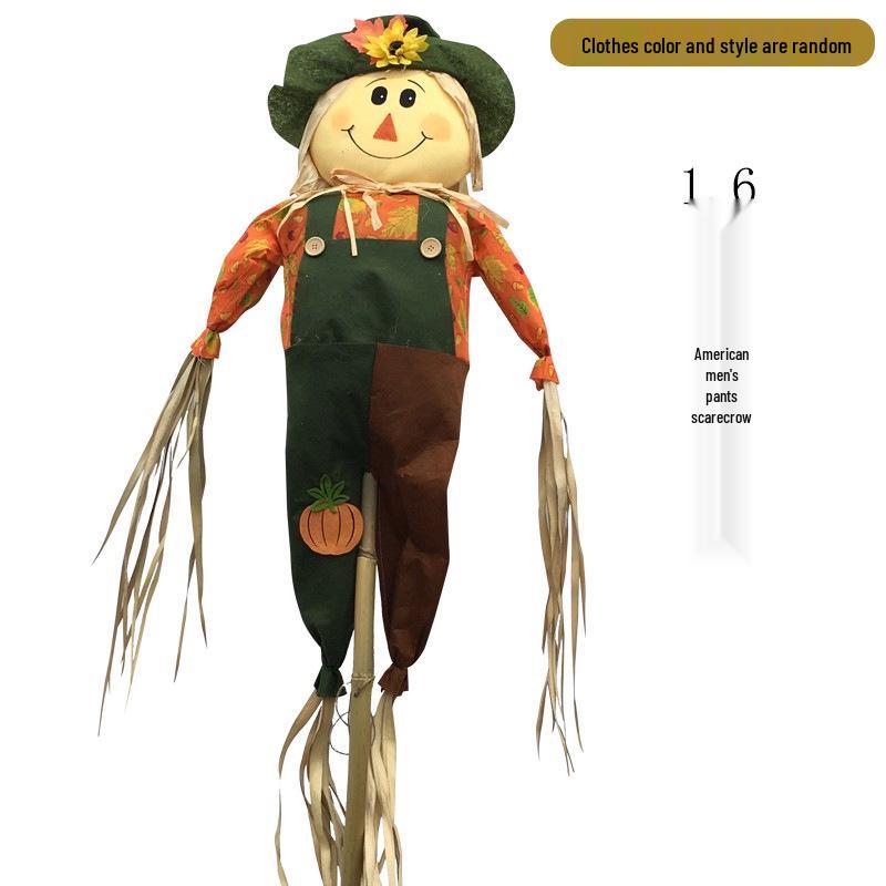 Cute Scarecrow Halloween Decorations: Small & Medium Pumpkin Lanterns for Bar, Party, Haunted House, and Pastoral Themes.