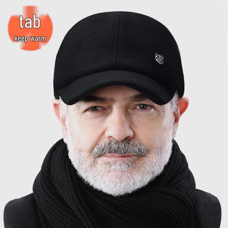 Winter Cashmere Wool Baseball Cap with Ear Protection for Warmth and Comfort