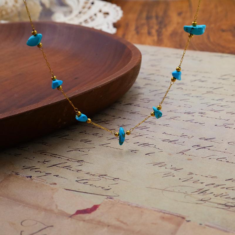 Premium Sense Niche Design Simple Color Natural Handmade Beaded Popular Necklace Women'S Jewelry