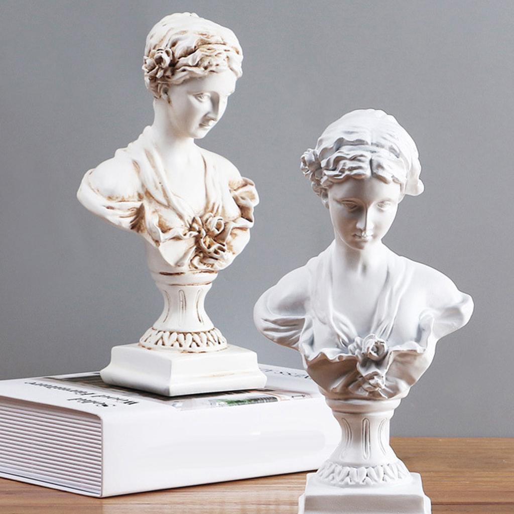 Creative Decoration, Scratch Resistant Girl Head Sculpture Statue, , Bedroom, Living Room, Office
