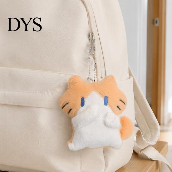 Cute Plush Cat Toy Cartoon Pendant, Stuffed Kitten Bag Backpacks Charm, Animal Pendant Keychain Car Rearview Mirror Decorative Accessory Compact