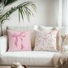 Pink Bow Cherry Pattern Printed Pillowcase, Soft and Comfortable, Sofa Cushion Cover, Suitable for All Kinds of Rooms and Places