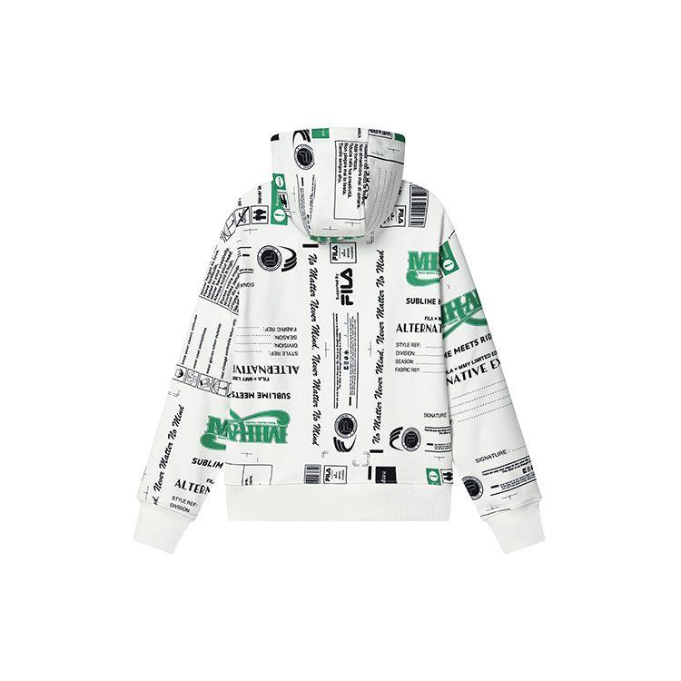 Fila X MIHARA Fashion Casual Letter Logo Loose Print Hoodie Women Hoodies Coconut-White F11W243208F-IV