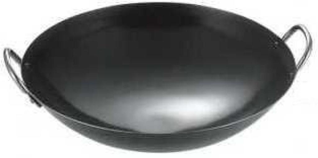 Wakabayashi Kogyo Iron Wok with Two Handles (1.2mm Thickness) 36cm Black