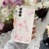 Pink Sakura Alphabet A Phone Case for Samsung Galaxy S26 S25 S24 S23 S22 S21 S20 FE/Ultra/Plus 5G Anti-Drop Back Cover
