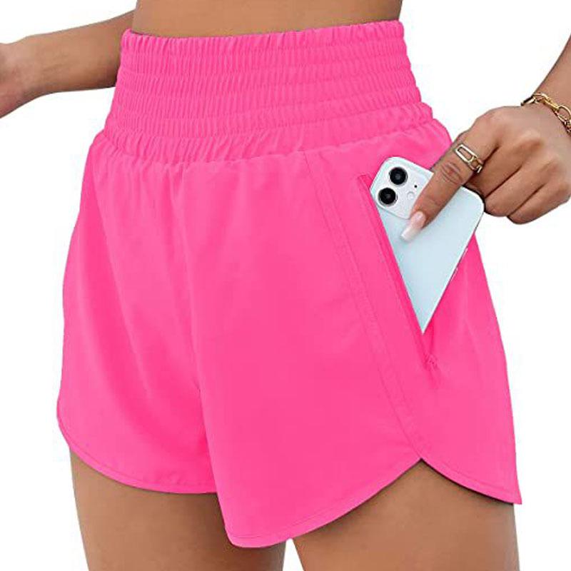 High-Waist Women's European & American Yoga Shorts – Quick-Dry, Loose-Fit, Dual-Layer Design
