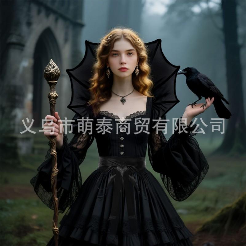Halloween Lace Cape Costume Prop Scarlet Witch Theme Unisex Cosplay Accessory