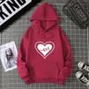 Women's Fleece Lined Hoodie Solid Color Heart Print Kangaroo Pocket Drawstring Printed Hooded Sweatshirt Streetwear