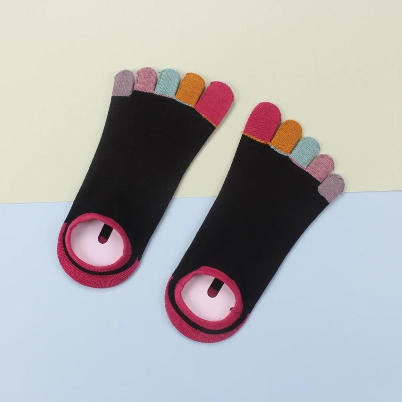 Women Sports Socks Separate Fingers High Five Finger Crew Socks Yoga