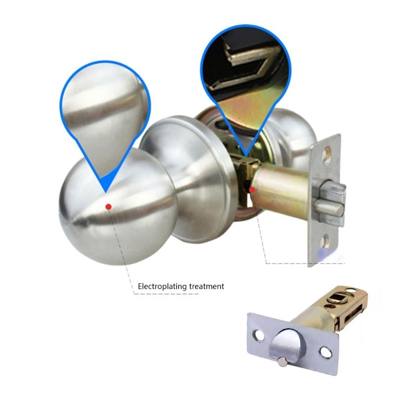 Edelstahl Drehrundes Türknaufset Griff Rund Geformter Nicht abschließbarer Türknauf für Flur, Schrank Einfach zu bedienen