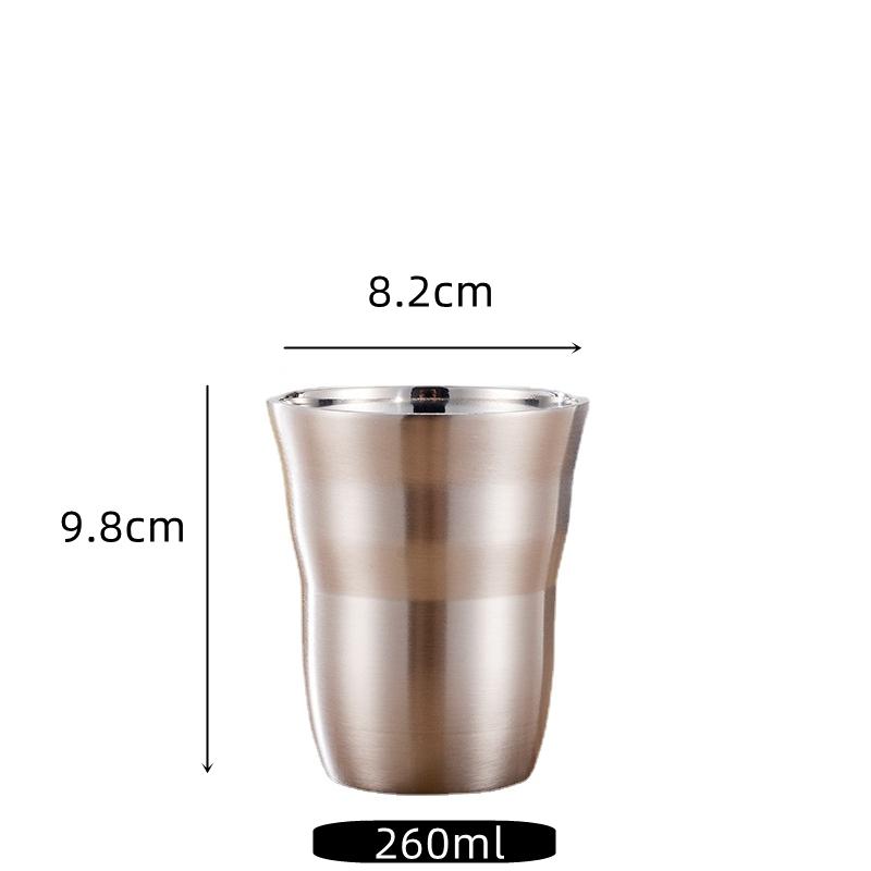 Double-walled Espresso Cups 304 Stainless Steel Mug Coffee Cup Beer Mug Wine Glasses Tea Mugs  Insulation Cold Insulation