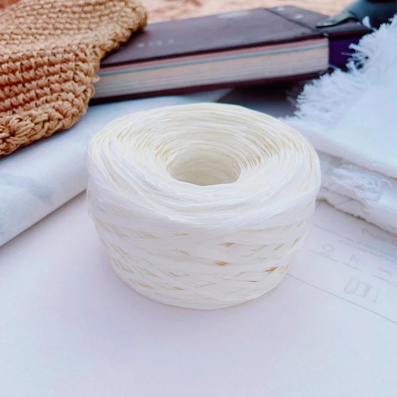 180m Raffia Yarn Paper Grass 100g/pcs for Knitting and Crochet Handmade Diy Straw Hat Bag Doll Slippers Weave Soft Yarn Thread
