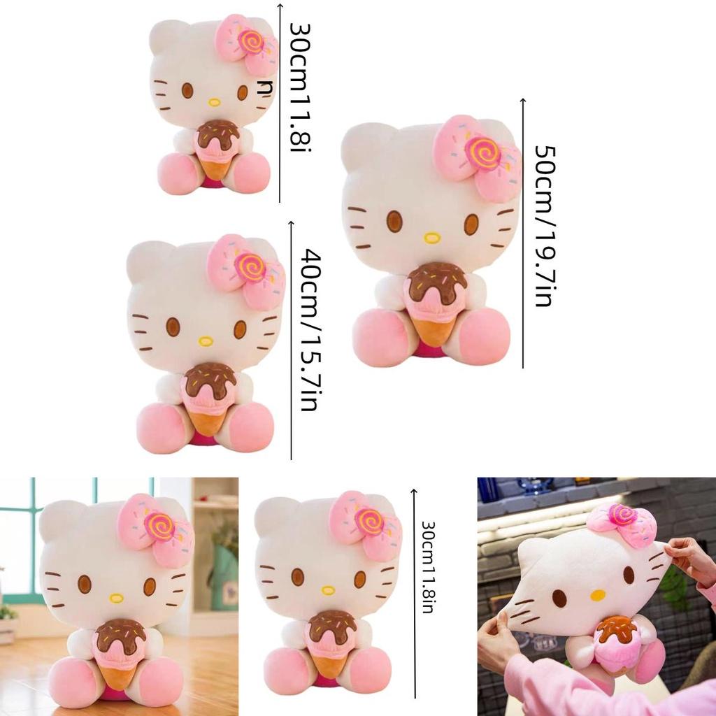 Cute And Cuddly Ice Cream Cone Kt Cat Plush Toy For Wholesale
