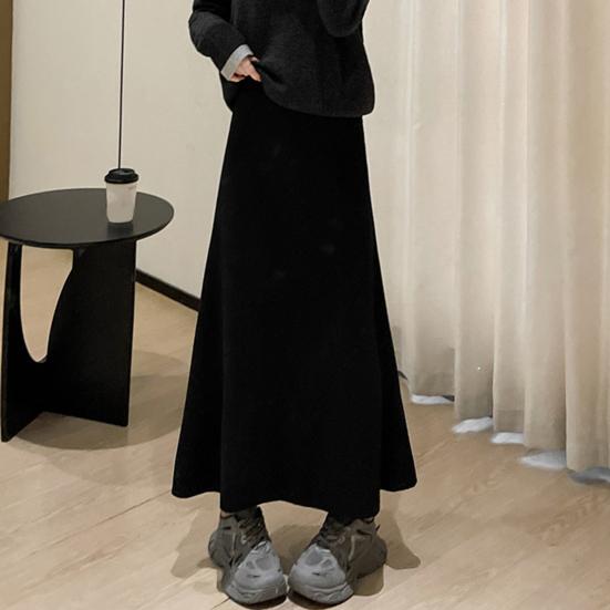 Maxi Skirt High Waist Solid Color Breathable Comfortable Large Hem Design Long Skirt Fashion Accessories