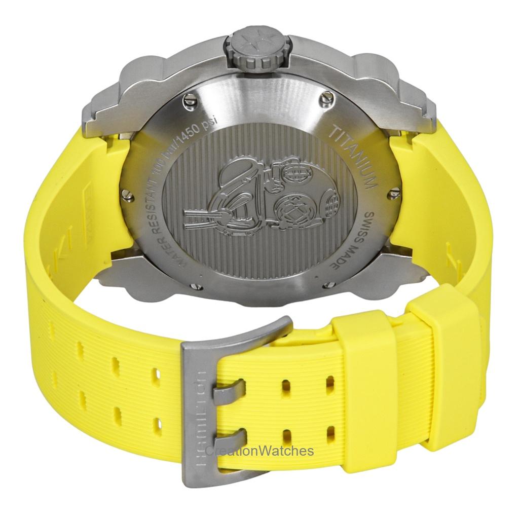 Hamilton Khaki Navy Belowzero Rubber Strap Grey Dial Automatic Diver's H78535380 1000M Men's Watch