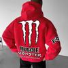 Felpa con cappuccio da uomo Y2K con stampa Monster Energy, stile streetwear hip-hop, top con cappuccio casual largo alla moda per adulti, adatto per l'uso quotidiano e lo sport.