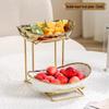 ZISIZ Keramik Doppelschichtiger Obsttellerständer