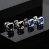 Fashion Punk Black Blue Irregular Geometric Metal Small Stud Earrings Trendy Waterproof Piercing Jewelry for Men Gifts